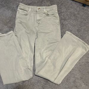 Zara high waisted green wash pants